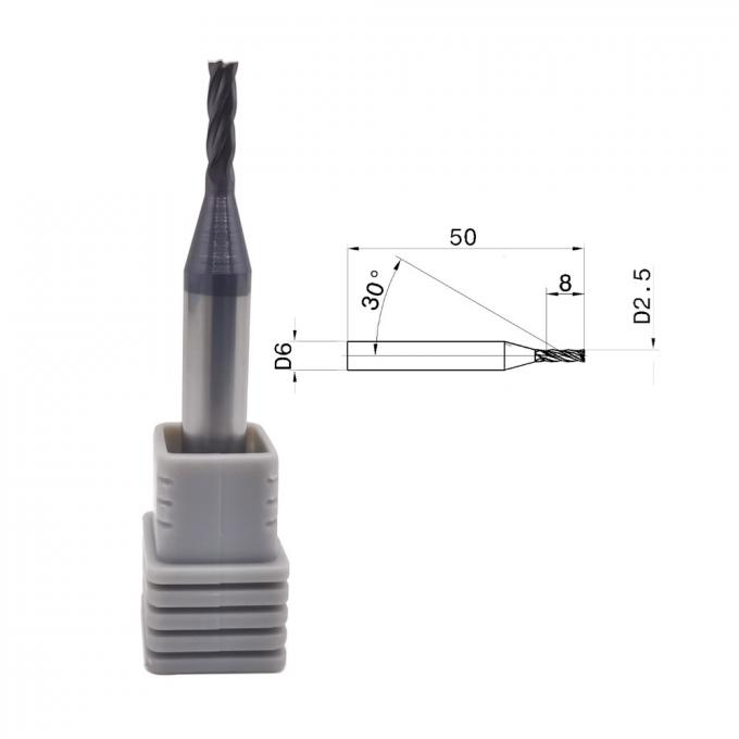 65HRC 4 Fluit Gecementeerd Carbide Endmill voor Titaniumlegering